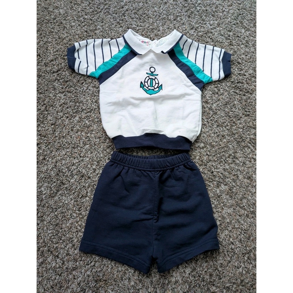 Vintage Small Steps‎ Sailor Outfit 24 Months Nautical Anchor 2 Piece